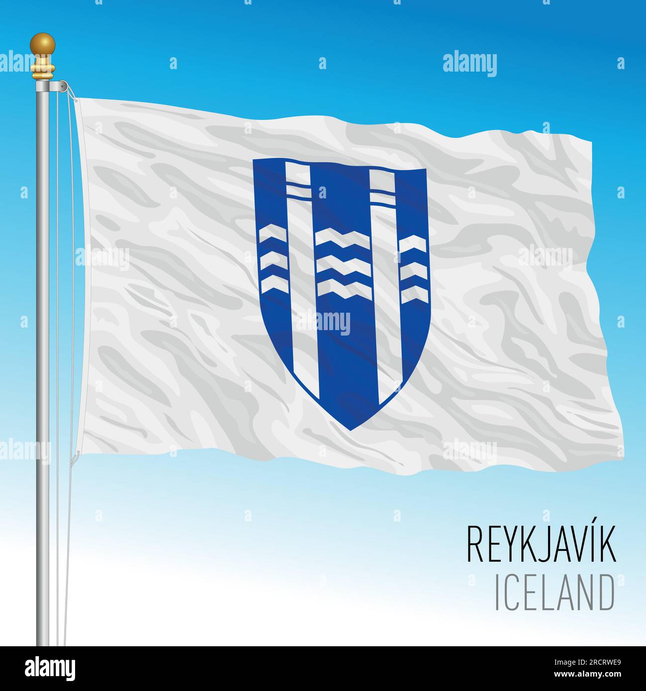 Reykjavik City fanion drapeau, Islande, Europe, illustration vectorielle Illustration de Vecteur