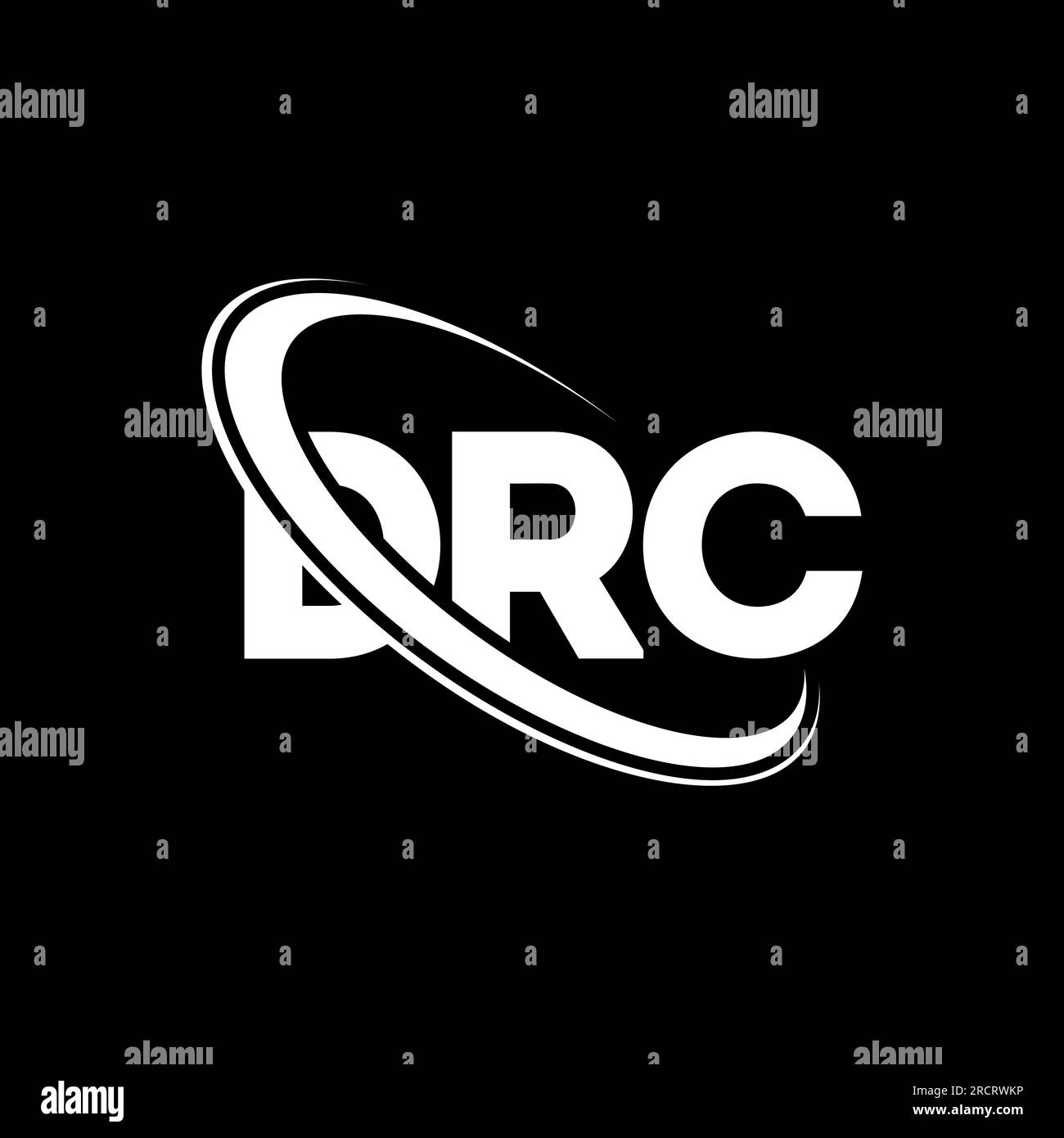 Logo DRC. Lettre de la RDC. Logo de la lettre DRC. Initiales DRC logo lié avec cercle et logo monogramme majuscule. Typographie DRC pour la technologie, les entreprises Illustration de Vecteur
