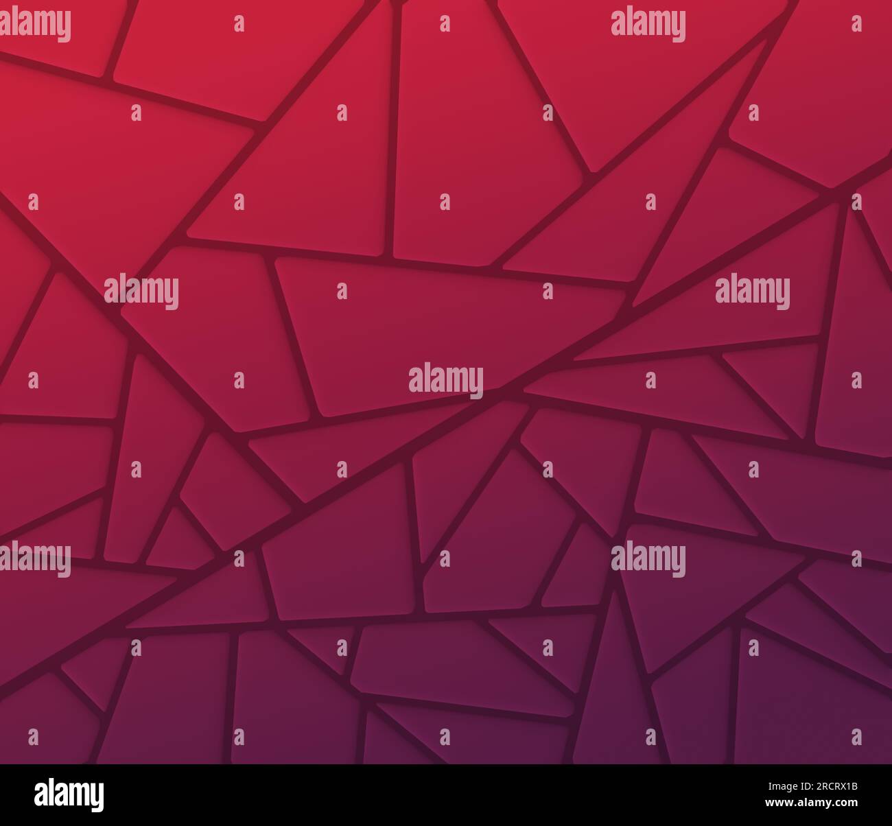 Mosaïque de formes géométriques rouges et violettes ou de morceaux brisés. Arrière-plan plein cadre haute résolution abstrait, espace de copie. Banque D'Images