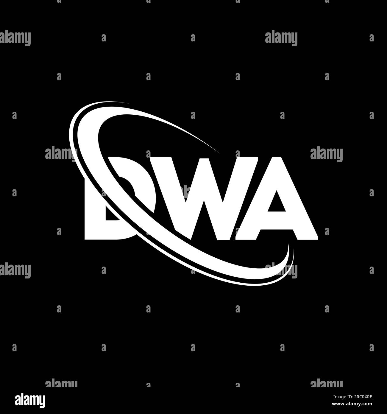 Logo DWA. Lettre DWA. Logo DWA lettre. Initiales DWA logo lié avec cercle et logo monogramme majuscule. Typographie DWA pour la technologie, les entreprises Illustration de Vecteur