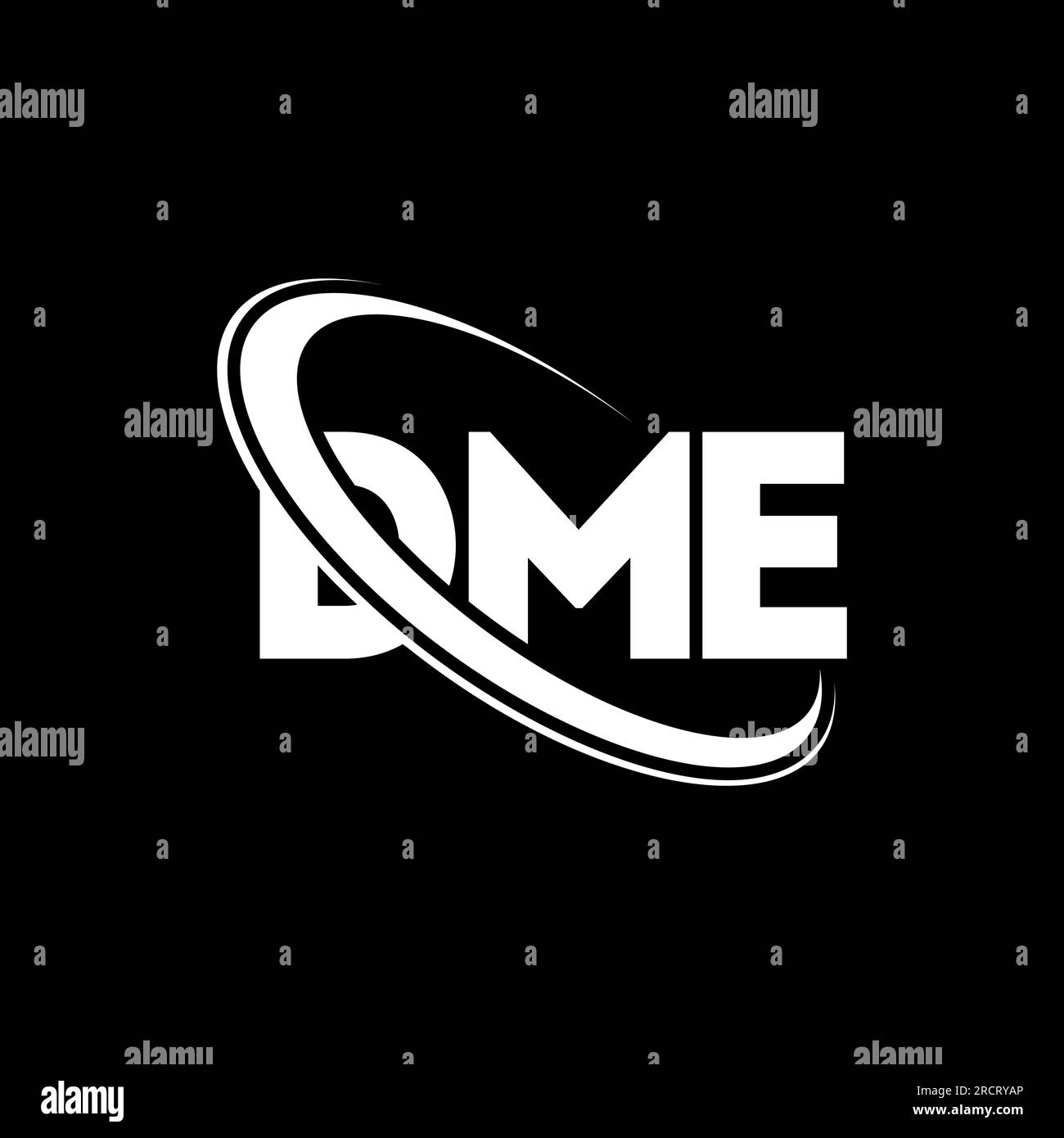 Logo DME. Lettre DME. Logo de la lettre DME. Initiales logo DME lié à un cercle et logo monogramme majuscule. Typographie DME pour la technologie, les entreprises Illustration de Vecteur