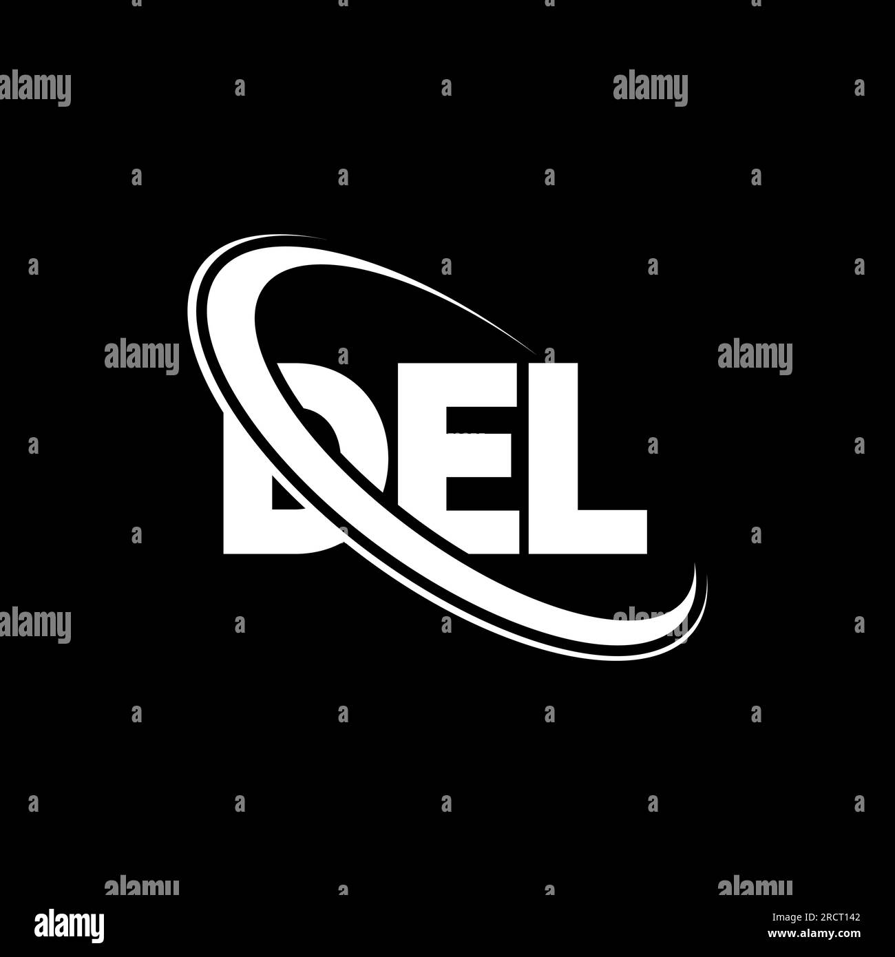 DEL logo. SUPPR lettre. Logo DEL lettre. Initiales DEL logo liées avec cercle et logo monogramme majuscule. DEL typographie pour la technologie, les entreprises Illustration de Vecteur