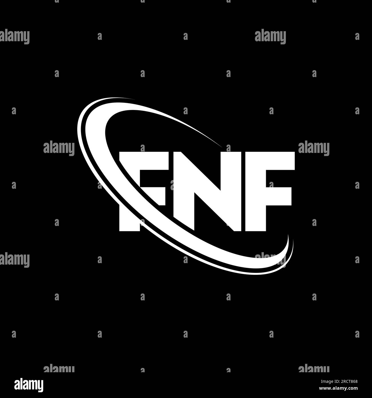 Logo FNF. Lettre FNF. Logo de lettre FNF. Initiales logo FNF lié à un cercle et logo monogramme majuscule. Typographie FNF pour la technologie, les entreprises Illustration de Vecteur