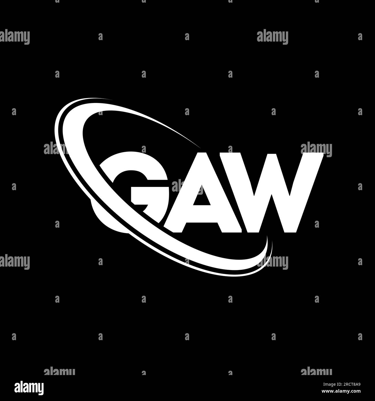 Logo GAW. Lettre GAW. Logo lettre GAW. Initiales GAW logo lié avec cercle et logo monogramme majuscule. Typographie GAW pour la technologie. Illustration de Vecteur