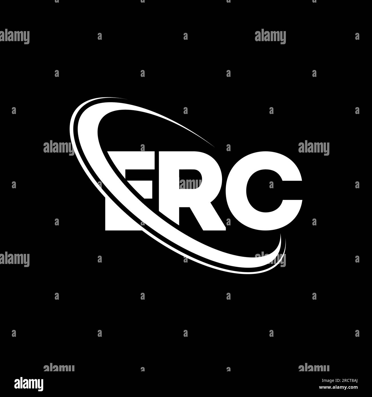 Logo ERC. Lettre ERC. Conception du logo de la lettre ERC. Initiales ERC logo lié à un cercle et logo monogramme majuscule. Typographie ERC pour la technologie, les entreprises Illustration de Vecteur