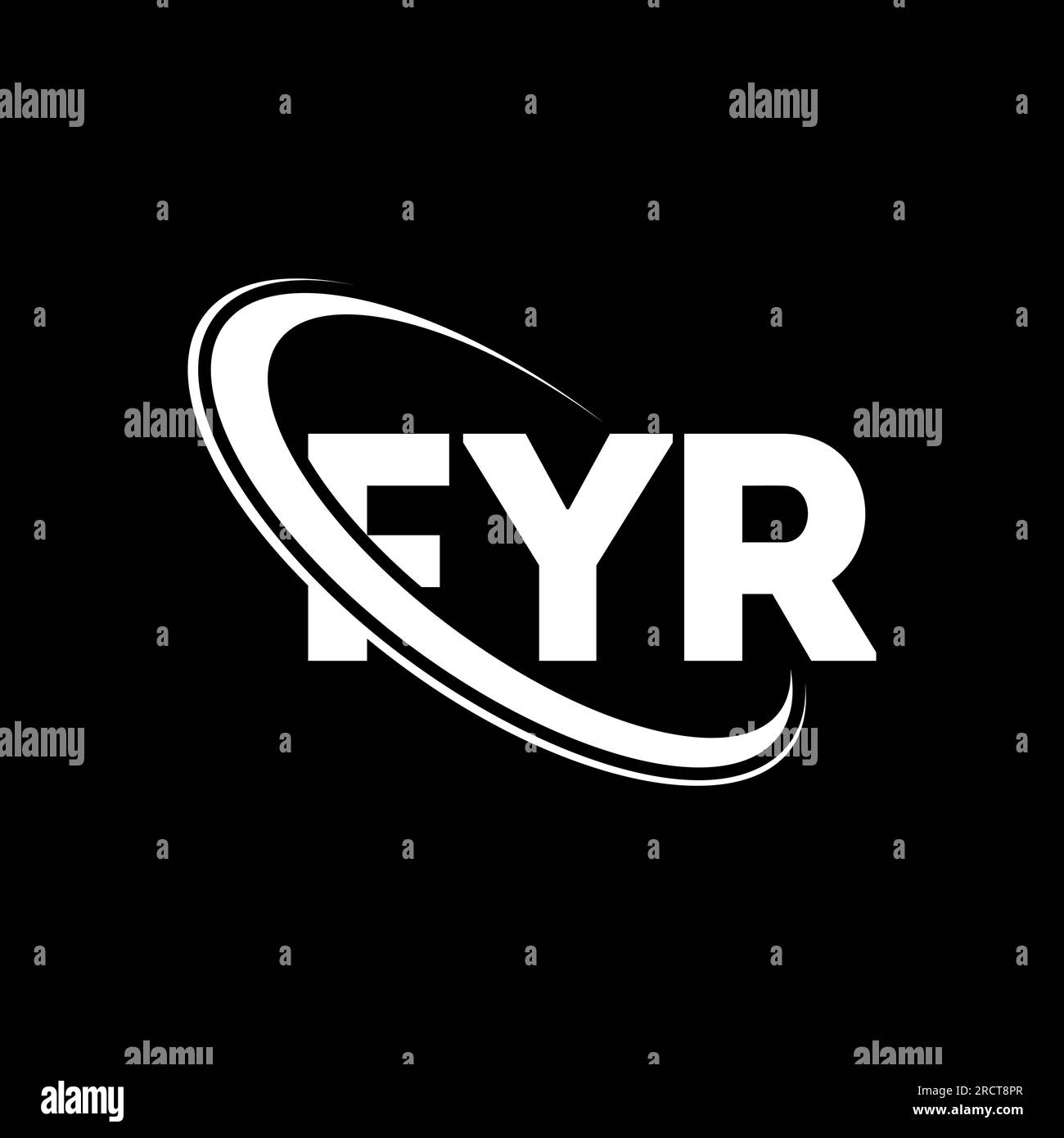 Logo FYR. Lettre d'information. Logo de lettre FYR. Initiales FYR logo lié à un cercle et logo monogramme majuscule. Typographie FYR pour la technologie, les entreprises Illustration de Vecteur