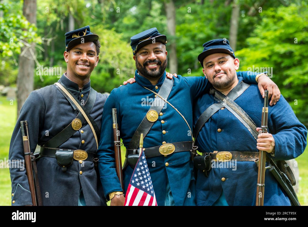 Cérémonie honorant la vie de George Washington Dugan, le seul homme noir de Concord à s'enrôler dans la guerre de Sécession. Banque D'Images