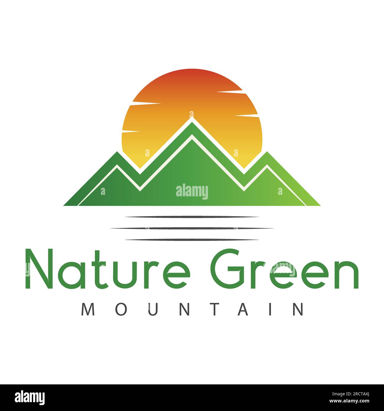 Nature Green Mountain logo Design Logotype Outdoor Adventure Illustration de Vecteur