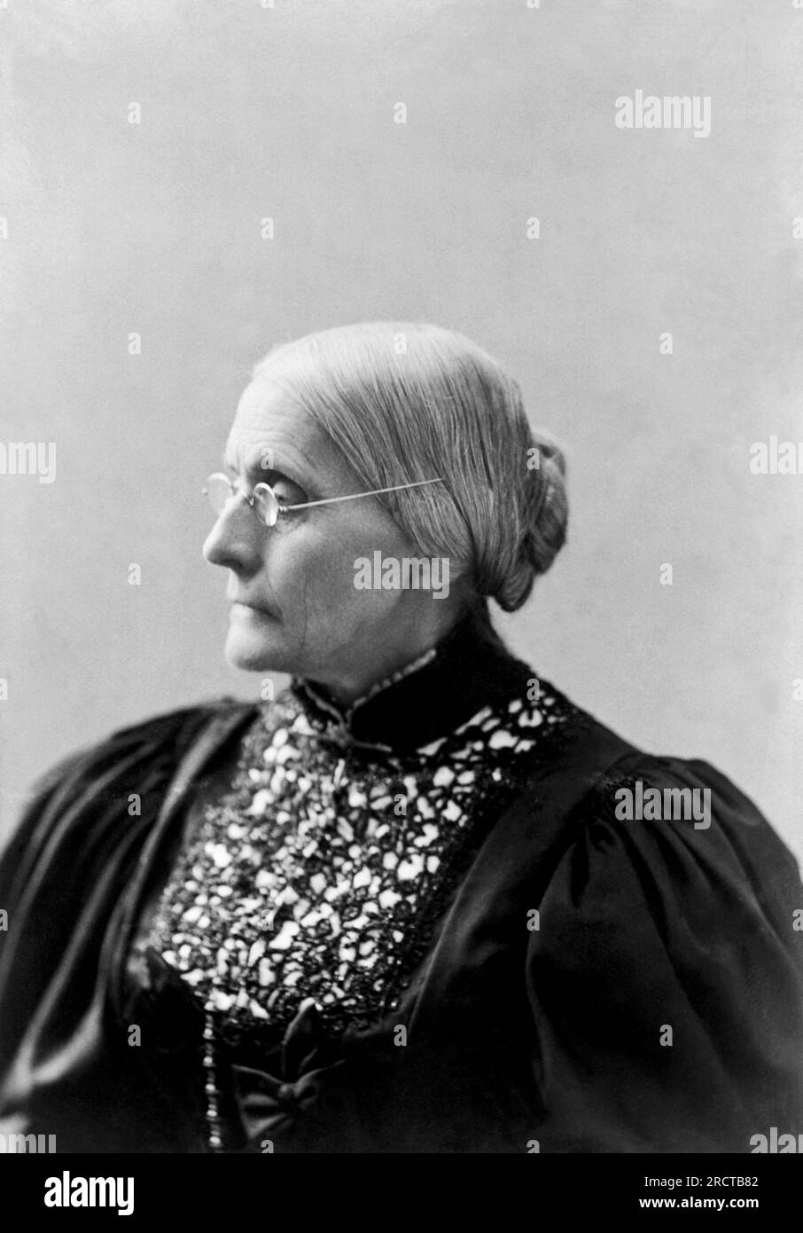 Atlanta, Géorgie : c. 1897 Un portrait de profil de Susan B. Anthony, Banque D'Images