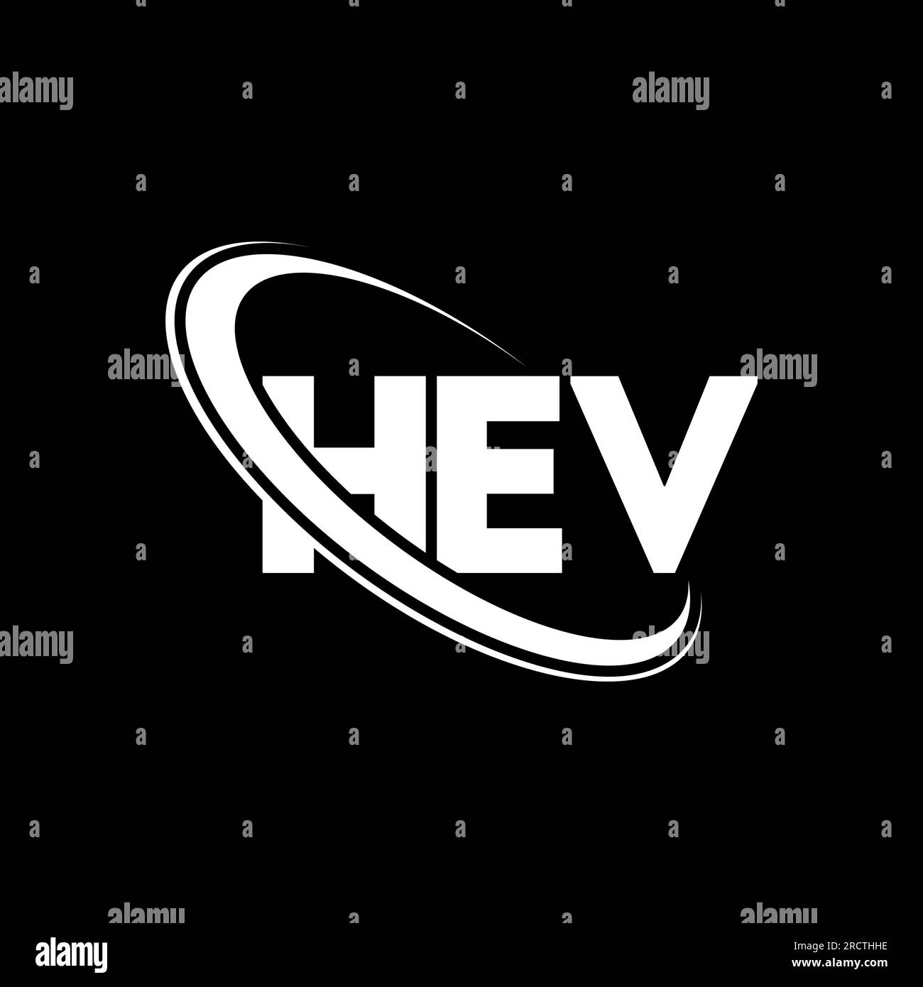 Logo HEV. Lettre HEV. Logo lettre HEV. Initiales HEV logo lié à un cercle et logo monogramme majuscule. Typographie HEV pour la technologie, les entreprises Illustration de Vecteur