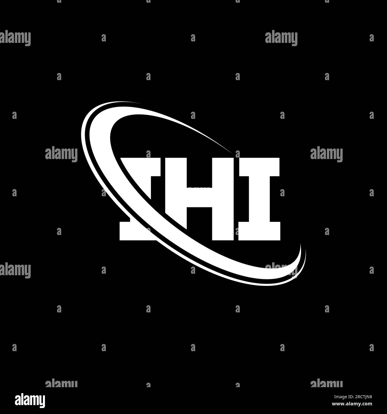 Logo IHI. Lettre IHI. Logo IHI lettre. Initiales IHI logo lié avec cercle et logo monogramme majuscule. Typographie IHI pour la technologie, les entreprises Illustration de Vecteur