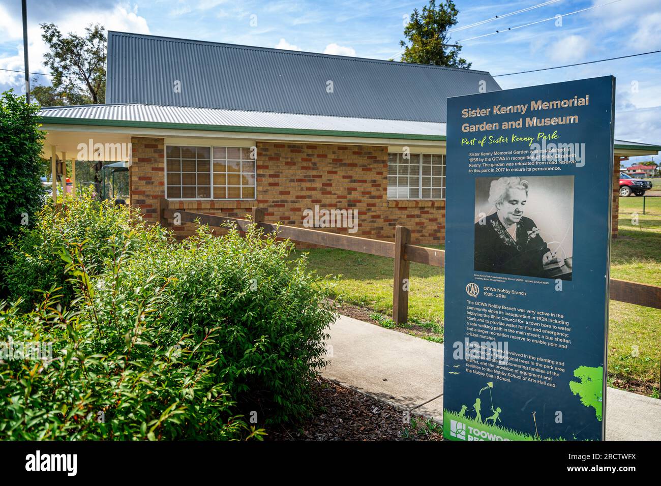 Musée commémoratif et jardins de Sister Elizabeth Kenny, Nobby, Darling Downs, Queensland, Australie Banque D'Images