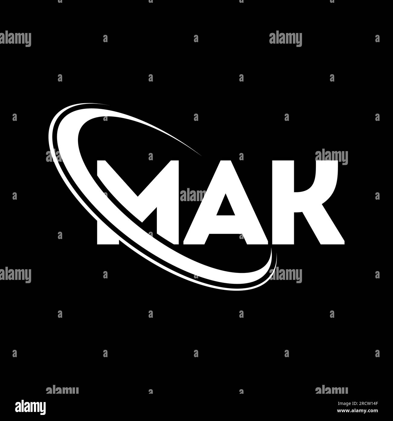 Logo MAK. Lettre MAK. Logo lettre MAK. Initiales MAK logo lié avec cercle et logo monogramme majuscule. Typographie MAK pour la technologie, les entreprises Illustration de Vecteur