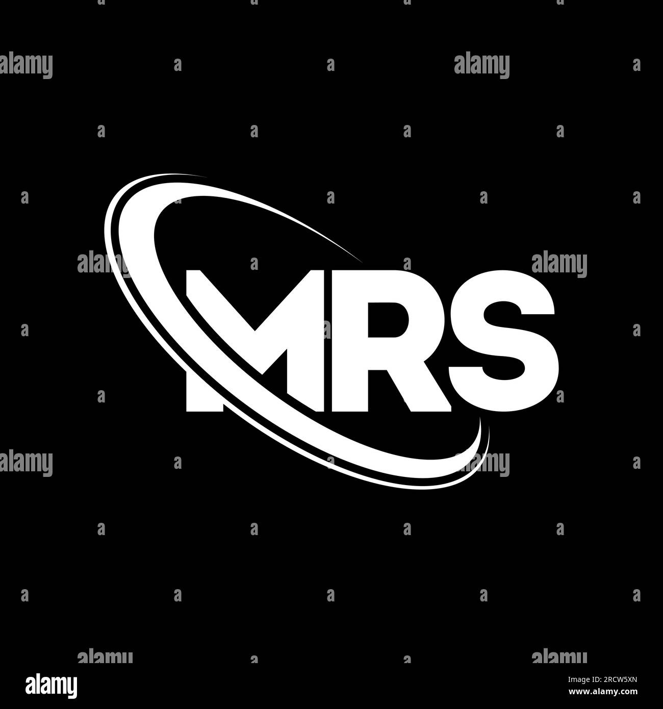 Logo MRS. Lettre DE MME. Logo de la lettre MRS. Initiales MRS logo lié avec cercle et logo monogramme majuscule. MRS typographie pour la technologie, les entreprises Illustration de Vecteur