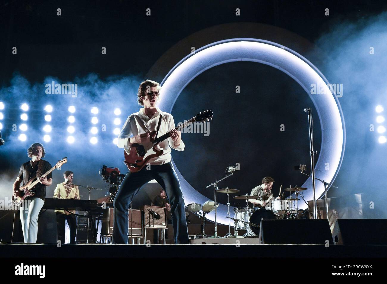 Arctic Monkeys lors de la tournée européenne 2023 Rock in Roma 2023, à Ippodromo delle Capannelle, le 16 juillet 2023 Rome, Italie Banque D'Images