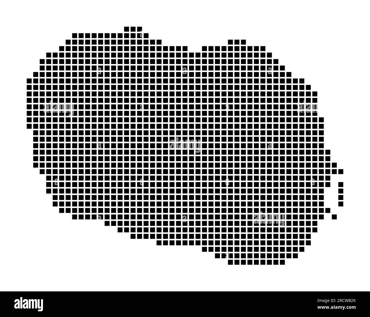 Carte de Rarotonga. Carte de Rarotonga en style pointillé. Bordures de l'île remplies de rectangles pour votre conception. Illustration vectorielle. Illustration de Vecteur