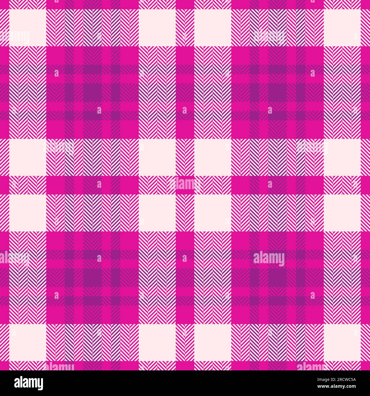 Fond de contrôle textile de motif de tissu vecteur avec une texture tartan sans couture plaid dans des couleurs roses et blanches. Illustration de Vecteur