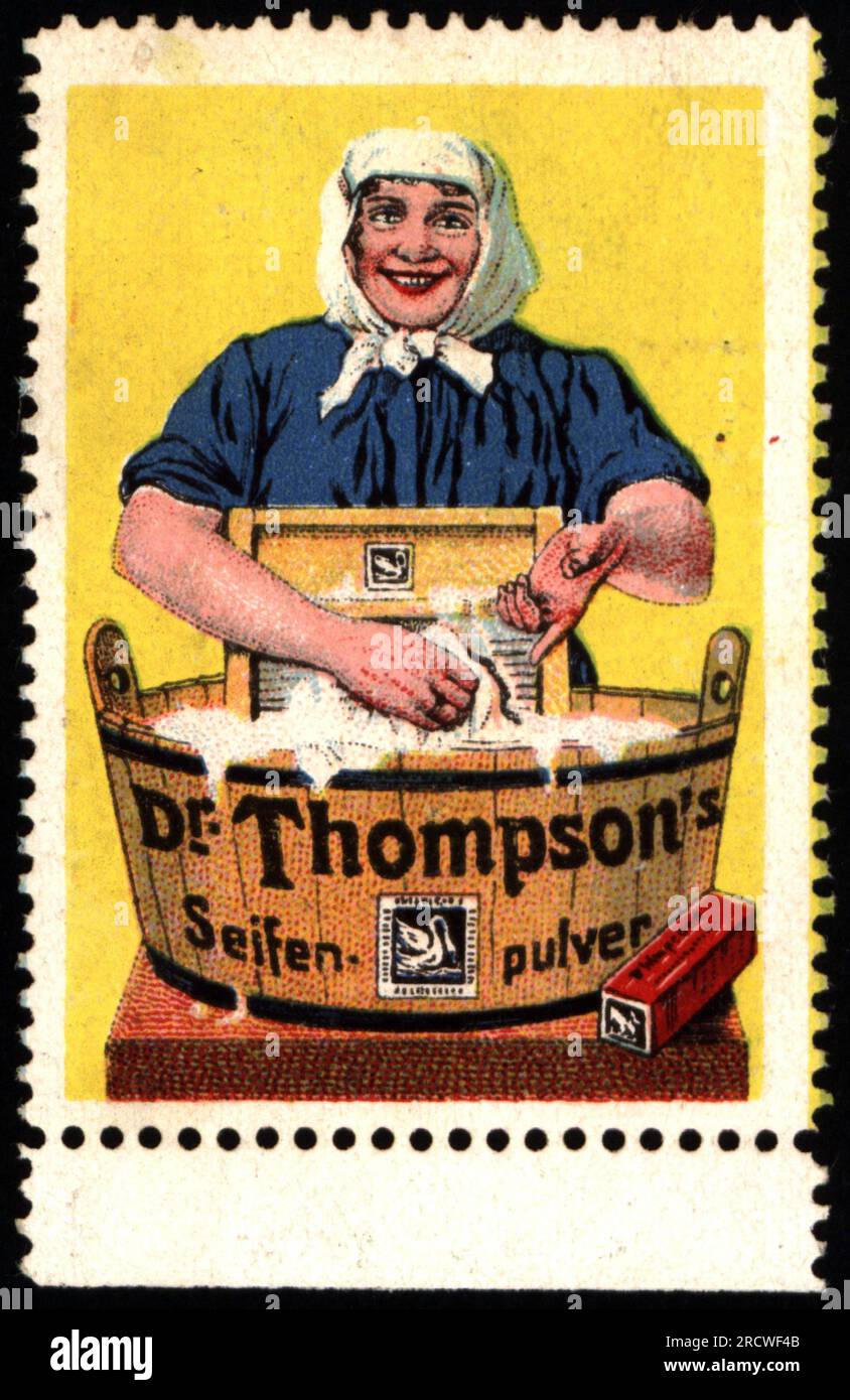 Publicité, détergents, poudre de savon Dr. Thompson, fabrique de savon Dr. Thompson, Duesseldorf, INFORMATIONS-AUTORISATION-DROITS-SUPPLÉMENTAIRES-NON-DISPONIBLES Banque D'Images