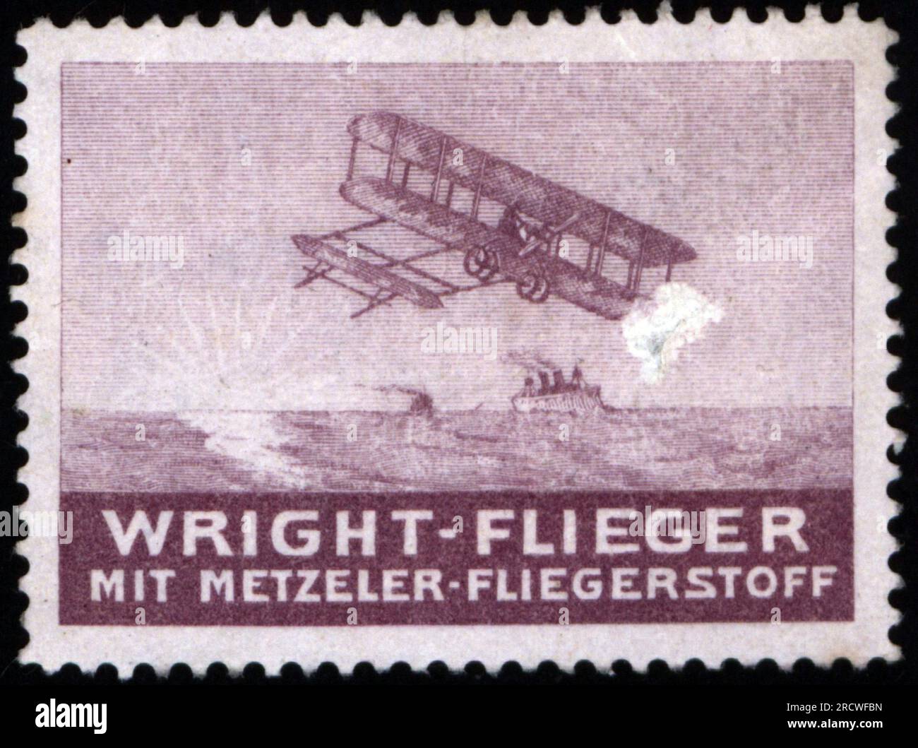 Publicité, transport / transport, avion Wright Flyer, avec tissus d'avion Metzeler, DROITS-SUPPLÉMENTAIRES-AUTORISATION-INFO-NON-DISPONIBLE Banque D'Images