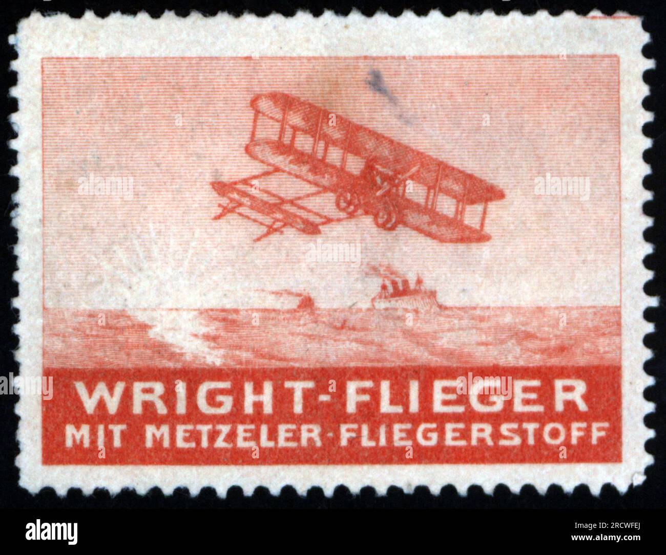 Publicité, transport / transport, avion Wright Flyer, avec tissus d'avion Metzeler, DROITS-SUPPLÉMENTAIRES-AUTORISATION-INFO-NON-DISPONIBLE Banque D'Images