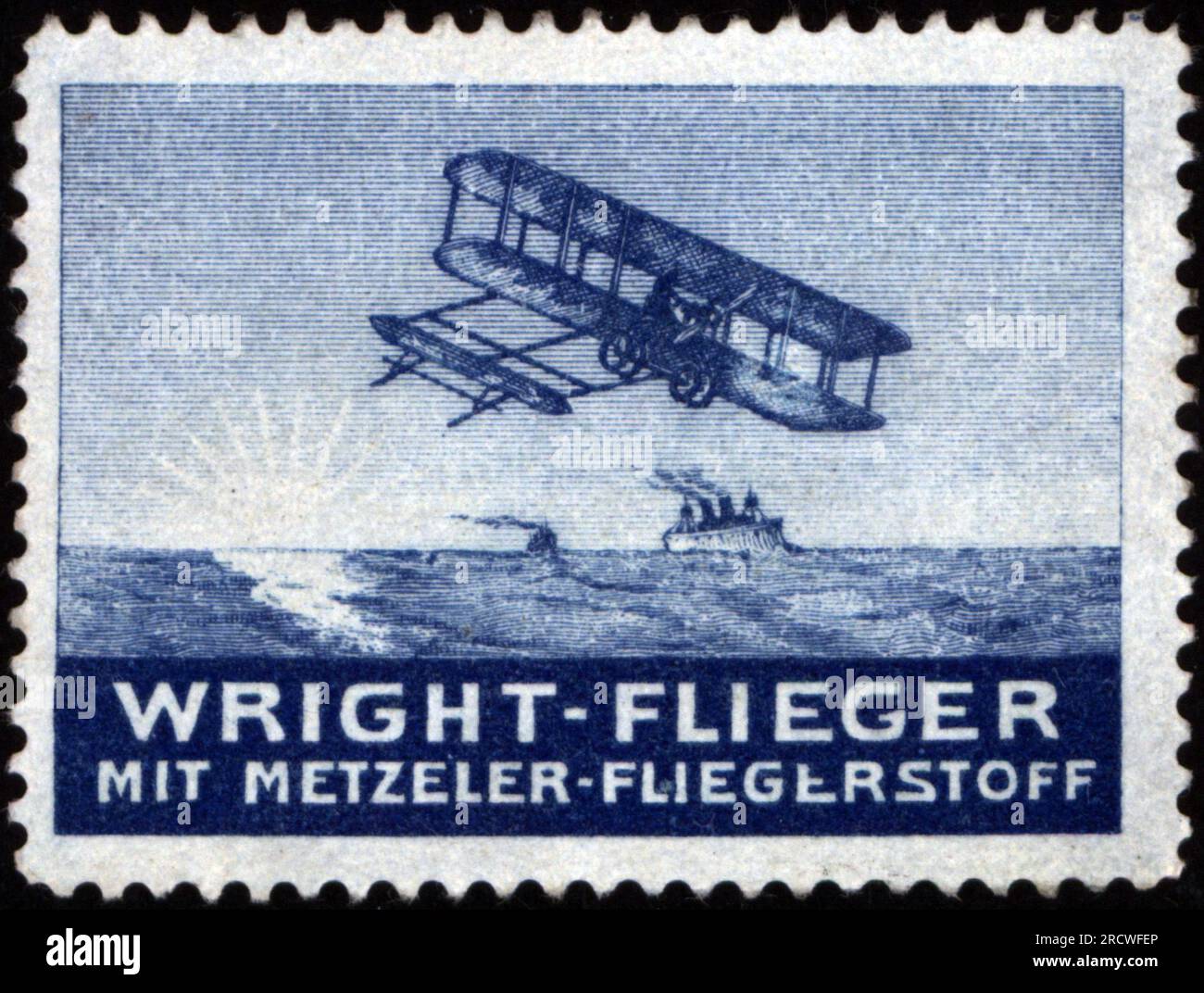 Publicité, transport / transport, avion Wright Flyer, avec tissus d'avion Metzeler, DROITS-SUPPLÉMENTAIRES-AUTORISATION-INFO-NON-DISPONIBLE Banque D'Images