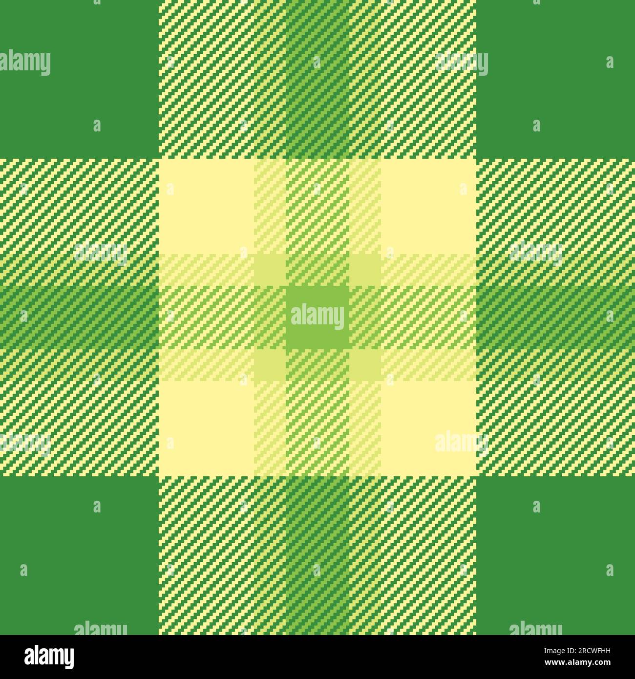 Fond de vérification de texture de vecteur tartan sans couture avec un tissu textile à carreaux de motif dans des couleurs vertes et jaunes. Illustration de Vecteur