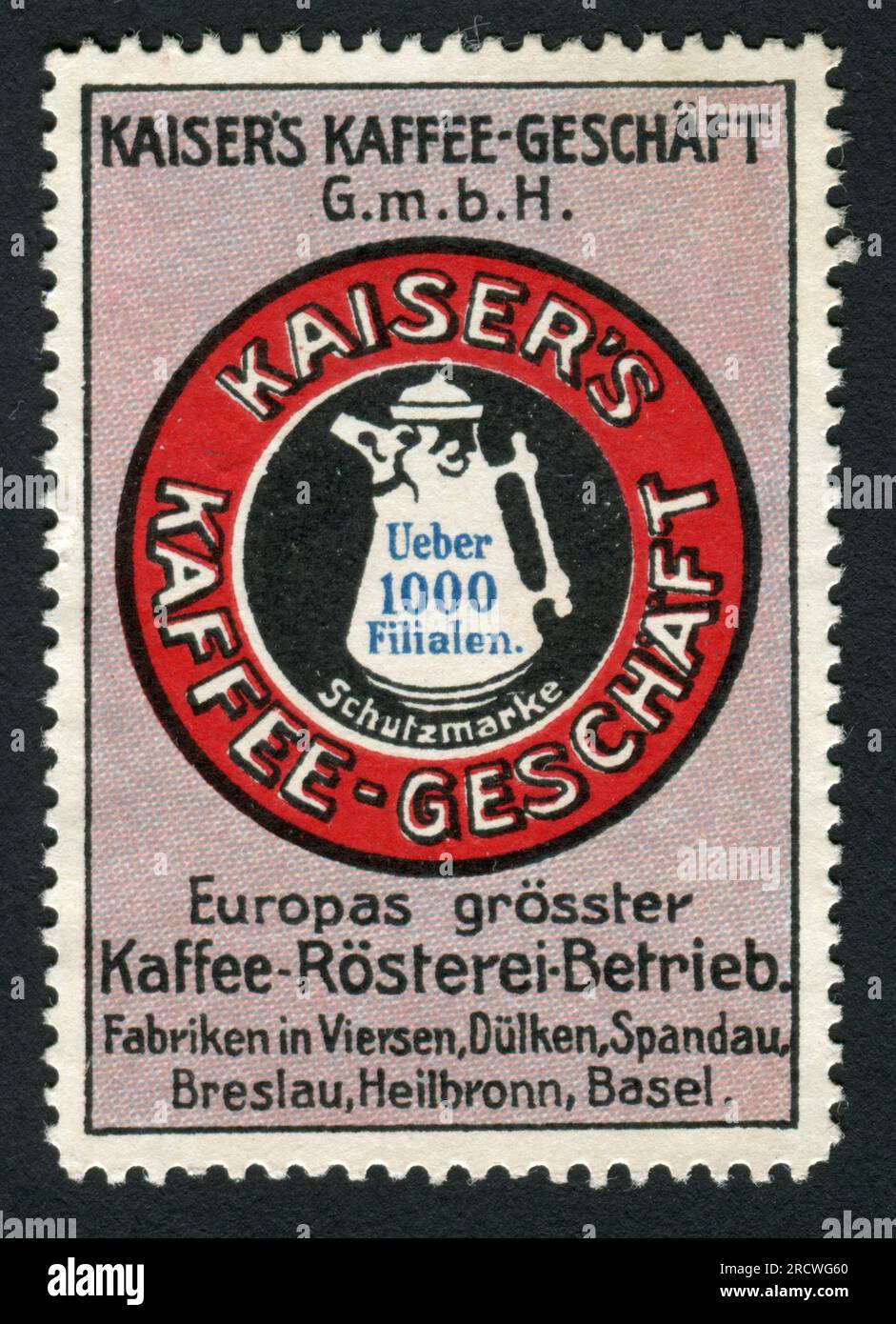 Publicité, boisson, sans alcool, café, Kaiser's Kaffee-Geschaeft GmbH, Timbre-poste, circa 1910, DROITS-AUTORISATION-SUPPLÉMENTAIRES-INFO-NON-DISPONIBLE Banque D'Images