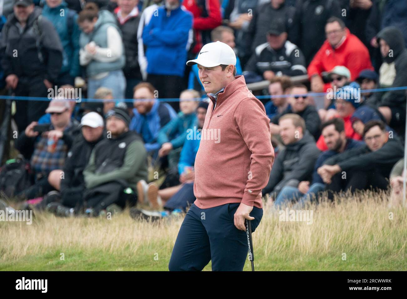 Robert Macintyre au 14e green lors du Genesis Scottish Open 2023 au Renaissance Club à North Berwick, en Écosse Banque D'Images