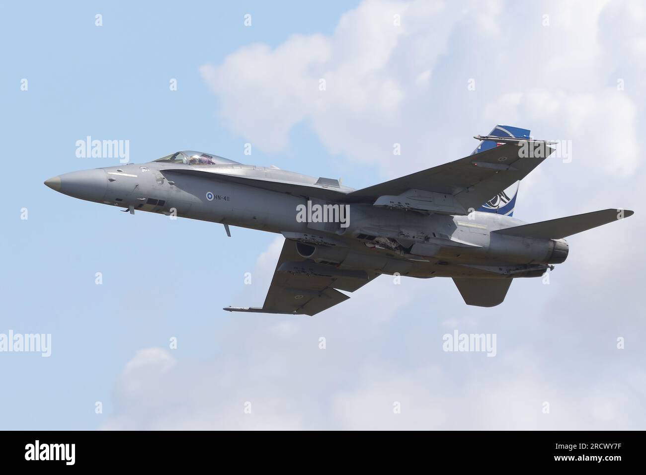 McDonnell Douglas F-18 Hornet au Royal International Air Tattoo 2023 à la RAF Fairford, Gloucestershire, Royaume-Uni Banque D'Images