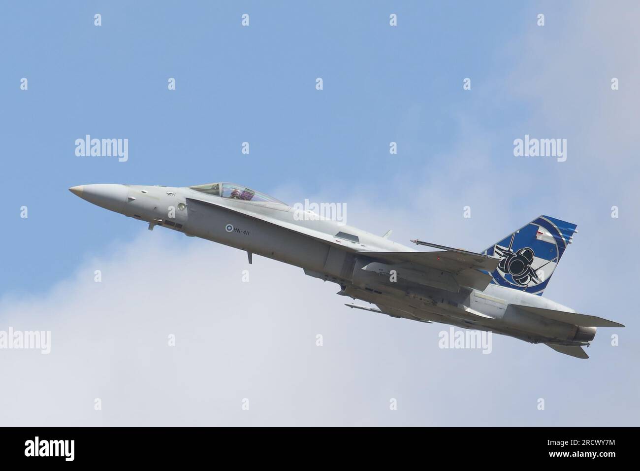 McDonnell Douglas F-18 Hornet au Royal International Air Tattoo 2023 à la RAF Fairford, Gloucestershire, Royaume-Uni Banque D'Images