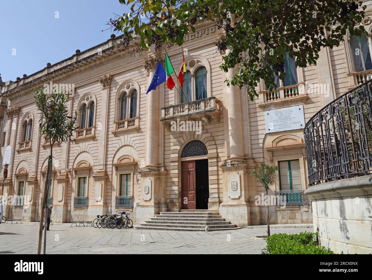 Hôtel de ville, Scicli, emplacement du poste de police de Vigata dans la célèbre série de détectives Montalbano, Sicile, Italie Banque D'Images