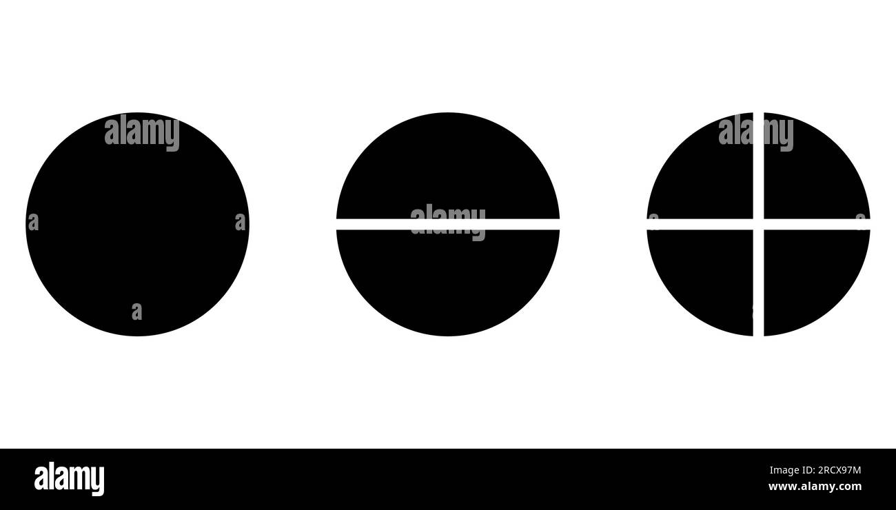 Cercle demi-cercle en forme de quart de cercle. Illustration de Vecteur
