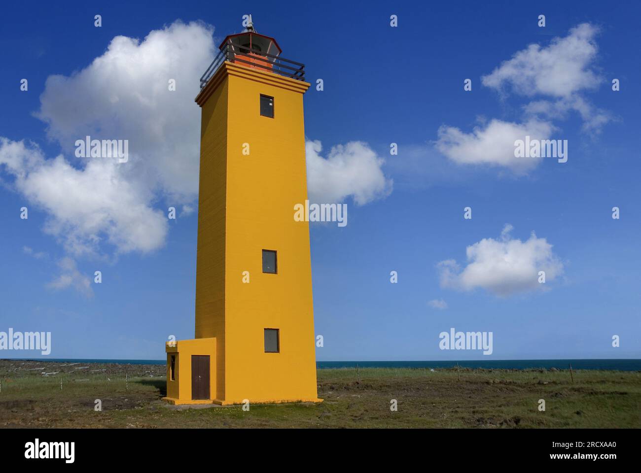 Phare de Stafnes, Islande, péninsule de Reykjanes Banque D'Images