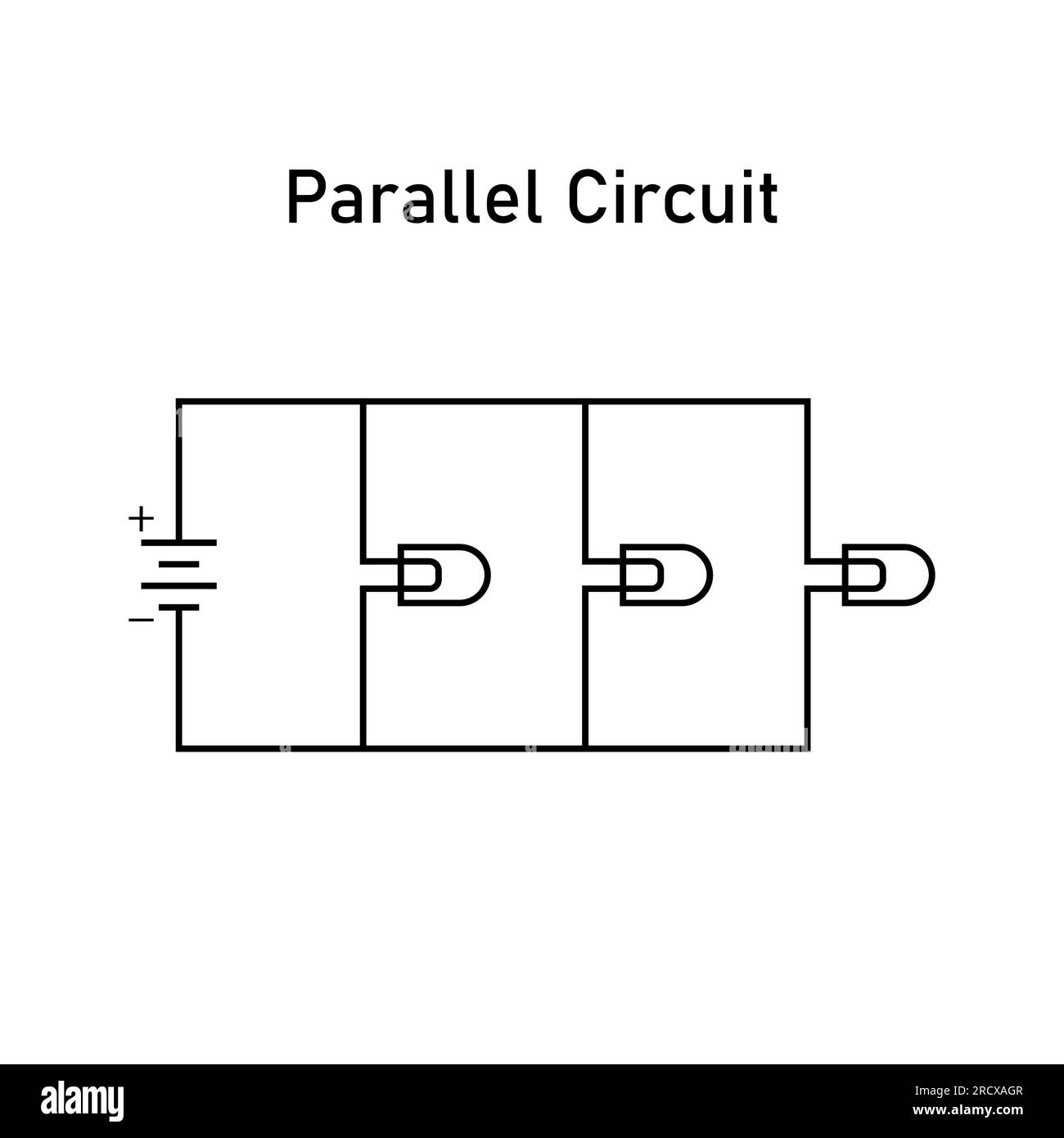 Circuit électrique parallèle. schéma parallèle d'un circuit. Illustration de Vecteur