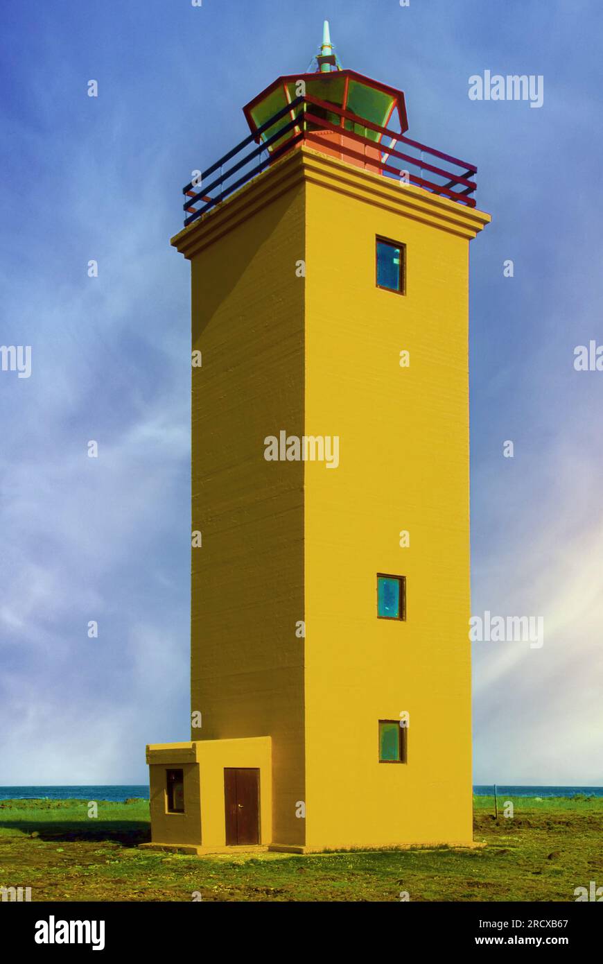 Phare de Stafnes, Islande, péninsule de Reykjanes Banque D'Images