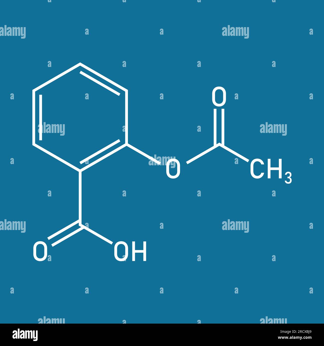 Structure chimique de l'aspirine ou de l'acide acétylsalicylique (C9H8O4). Ressources chimiques pour les enseignants et les étudiants. Illustration vectorielle Illustration de Vecteur
