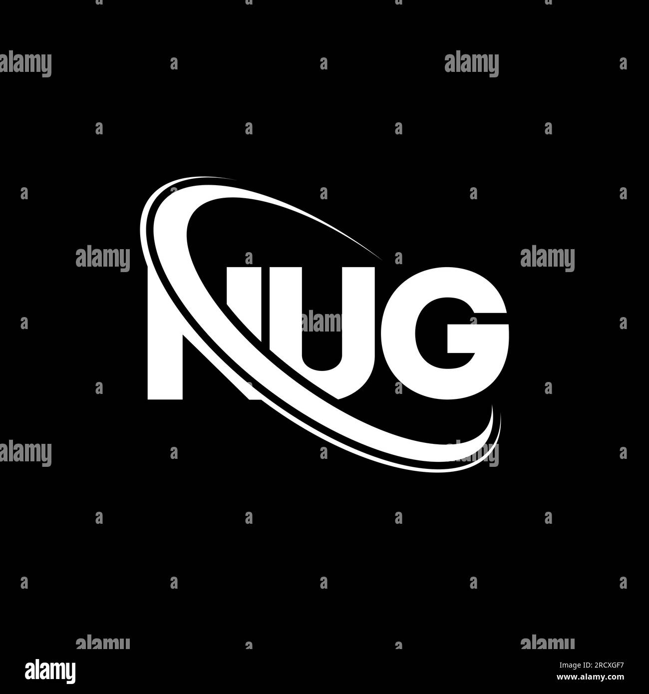 Logo NUG. Lettre NUG. Logo lettre NUG. Initiales NUG logo lié avec cercle et logo monogramme majuscule. Typographie NUG pour la technologie, les entreprises Illustration de Vecteur