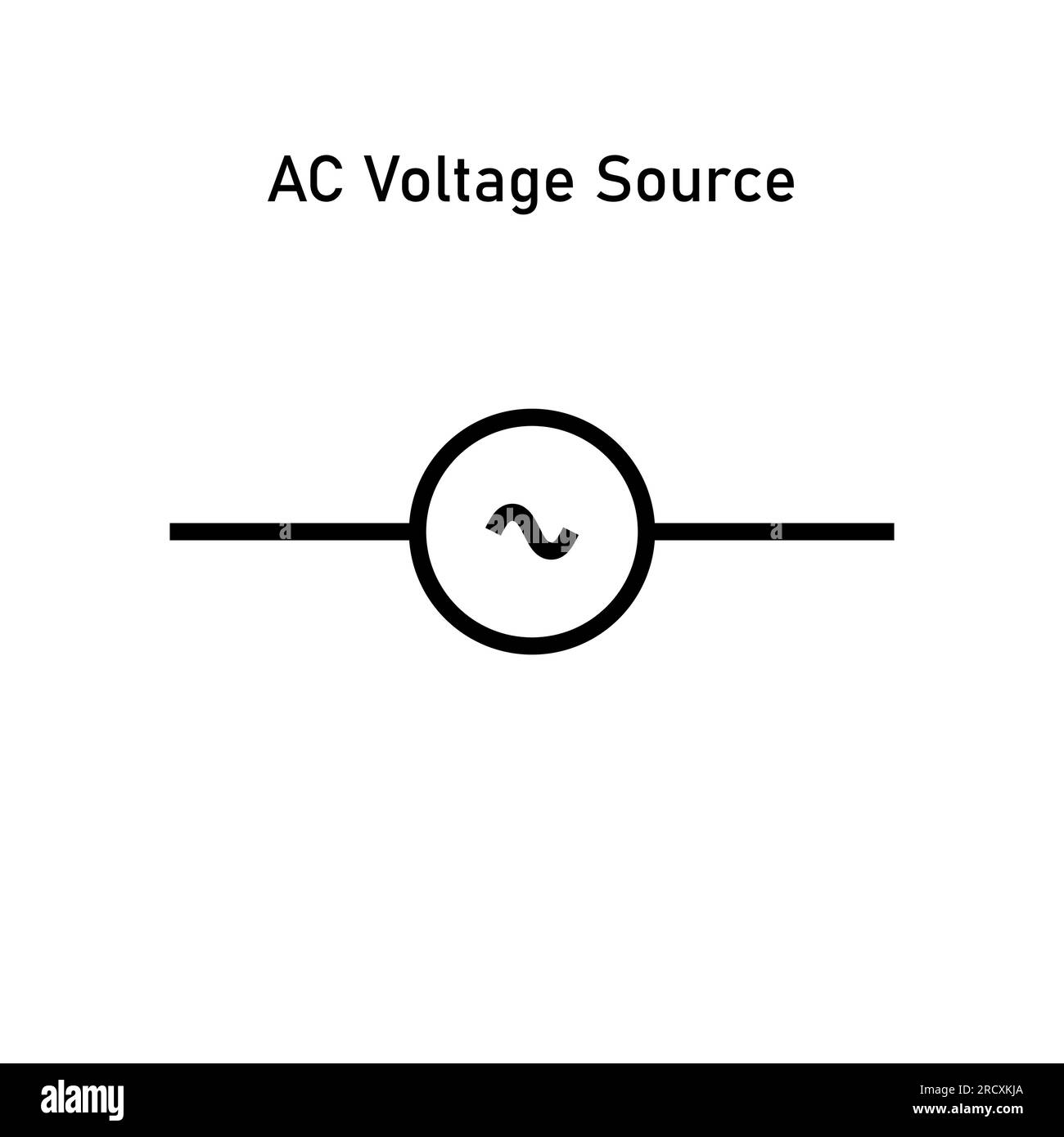 Illustration vectorielle de symbole de source de tension CA Illustration de Vecteur