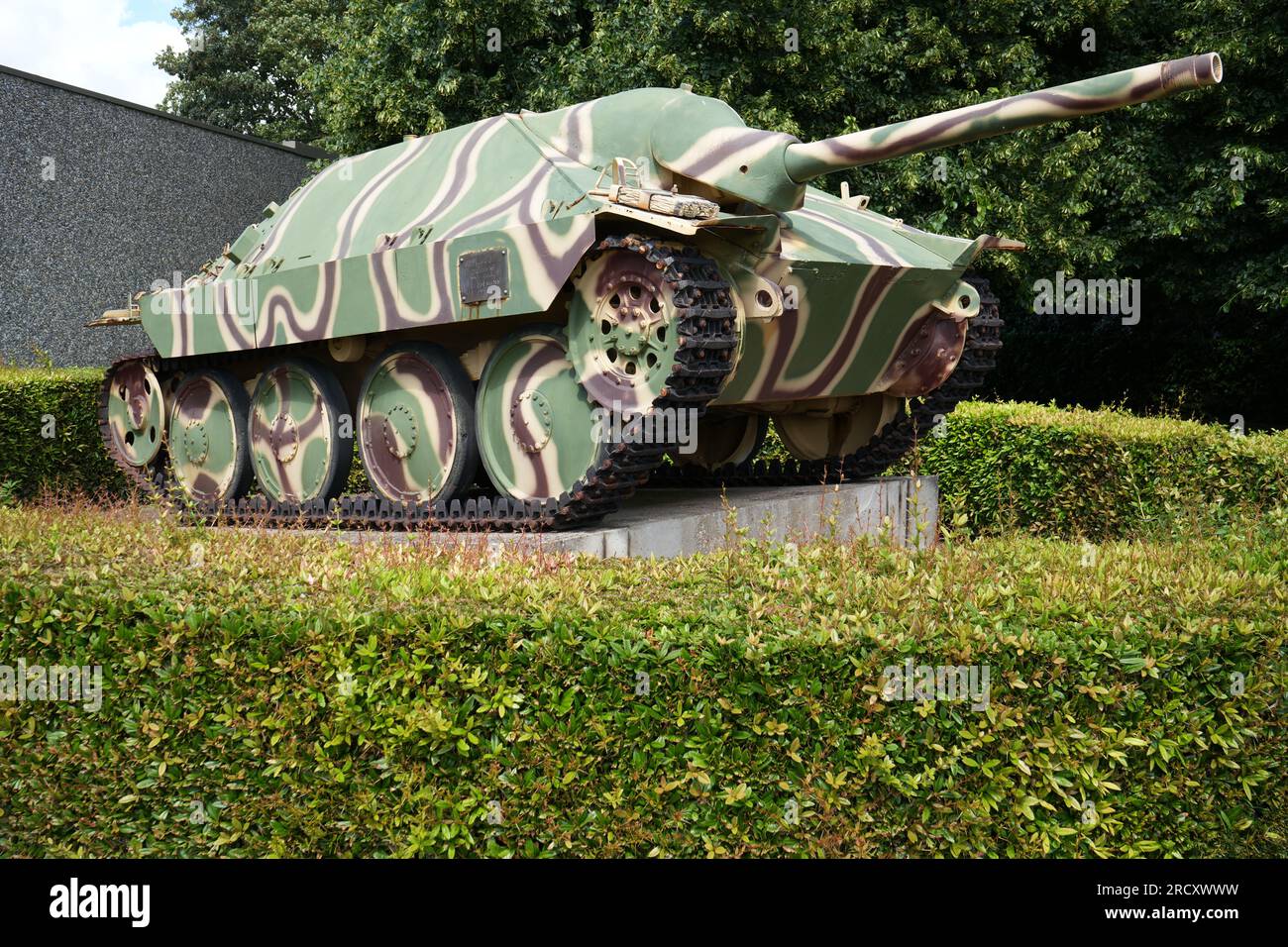 Réservoir Jagdpanzer 38(t) Hetzer. Char allemand WW2 au Musée de la bataille de Normandie. Banque D'Images