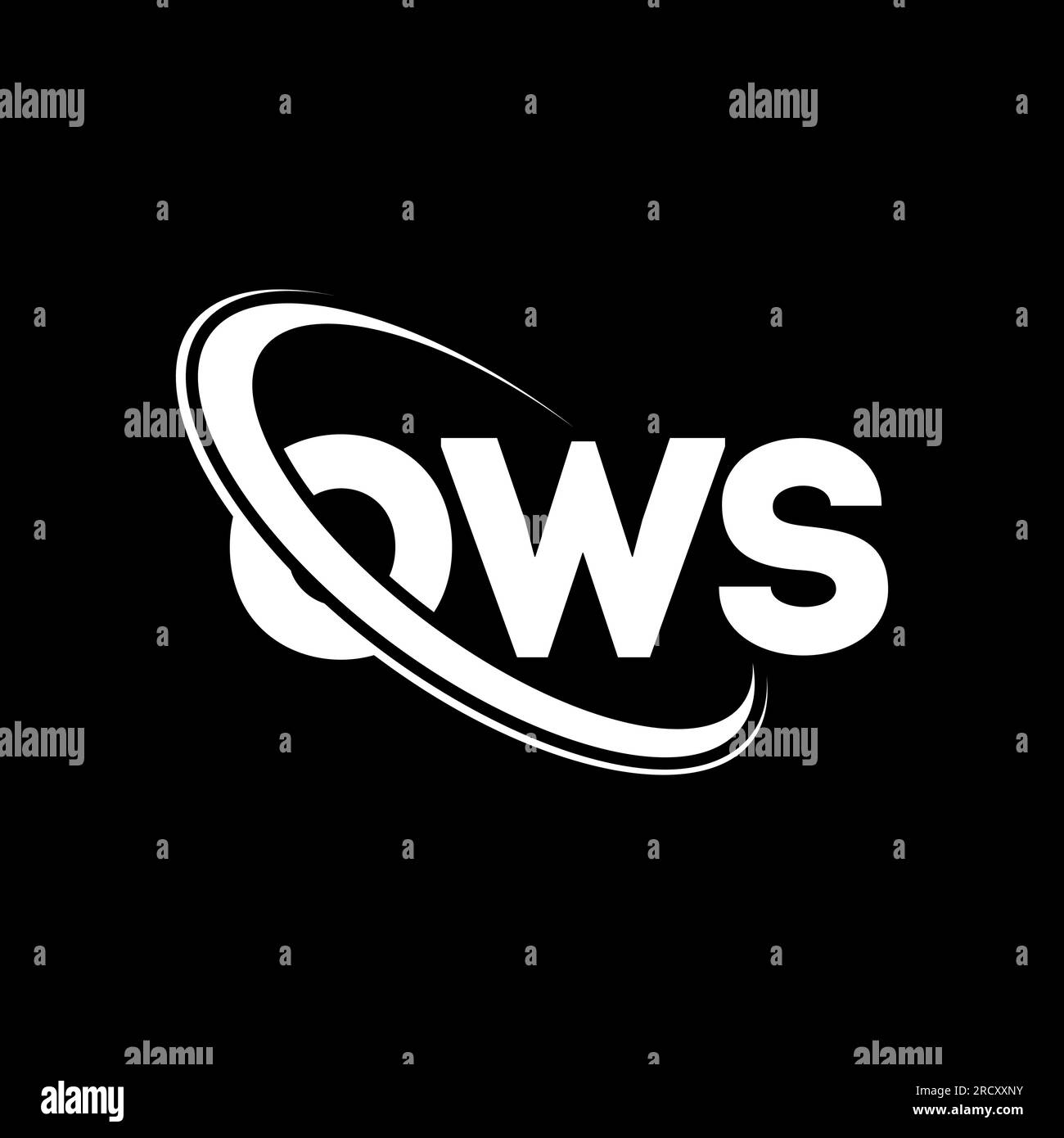 Logo OWS. Lettre OWS. Logo de lettre OWS. Initiales logo OWS lié à un cercle et logo monogramme majuscule. Typographie OWS pour la technologie, les entreprises Illustration de Vecteur