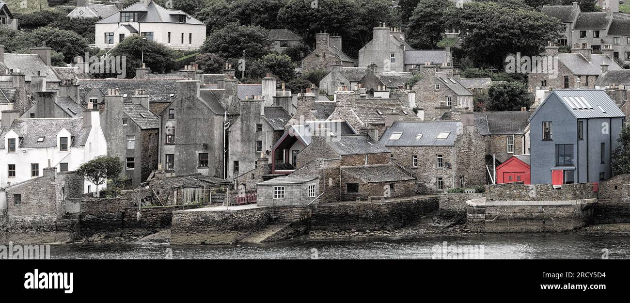 Scènes de Stromness, y compris le port, les pierres de Stenness et l'anneau de Bordgar. Orkney Banque D'Images