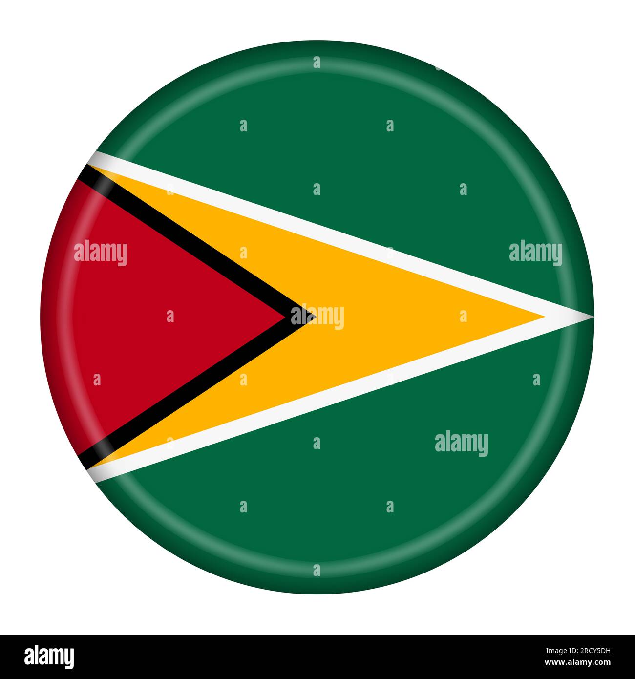 Guyana drapeau bouton illustration 3d avec chemin de détourage Banque D'Images
