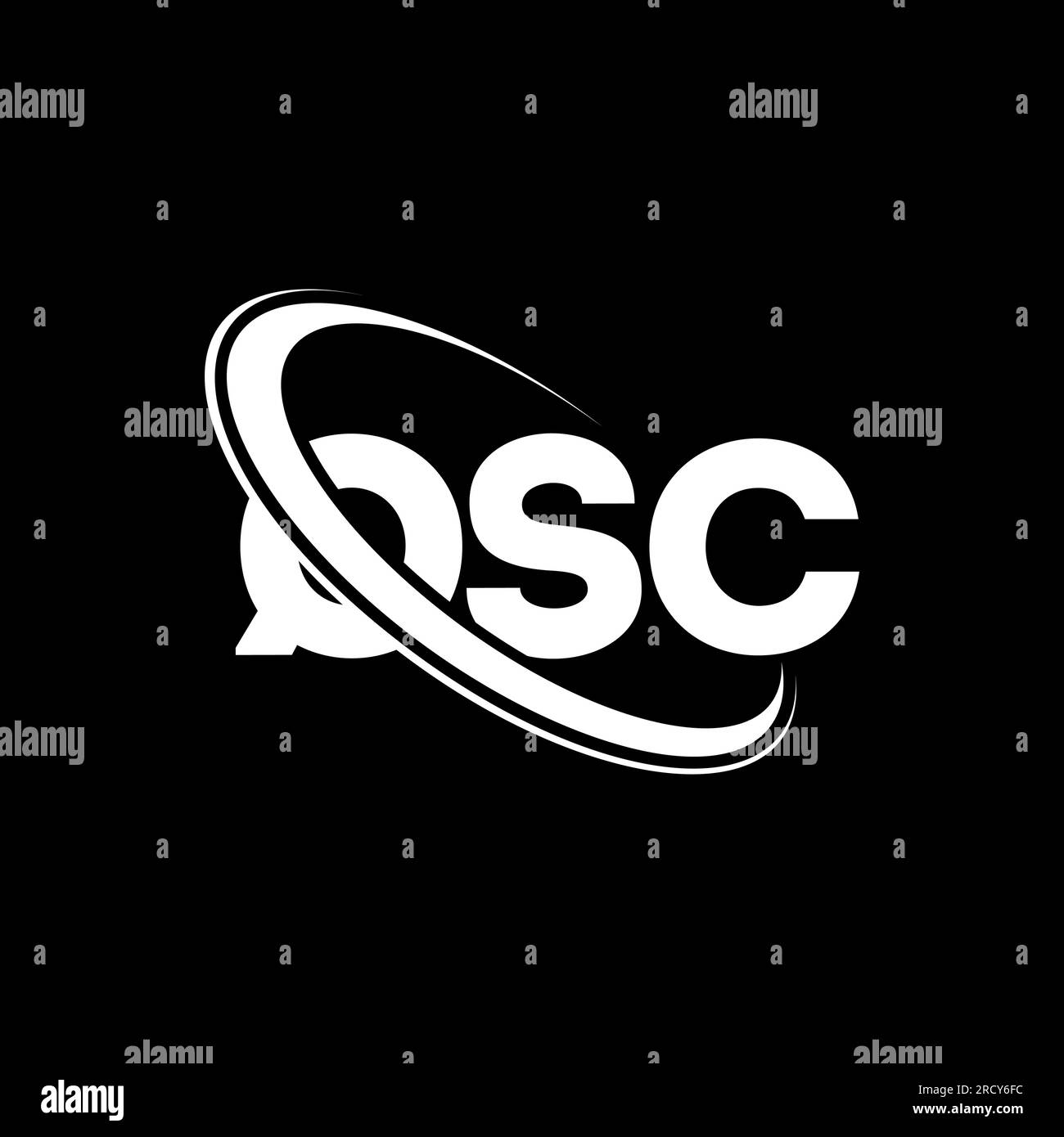 Logo QSC. Lettre QSP. Logo de lettre QSC. Initiales logo QSC lié à un cercle et logo monogramme majuscule. Typographie QSC pour la technologie, les entreprises Illustration de Vecteur