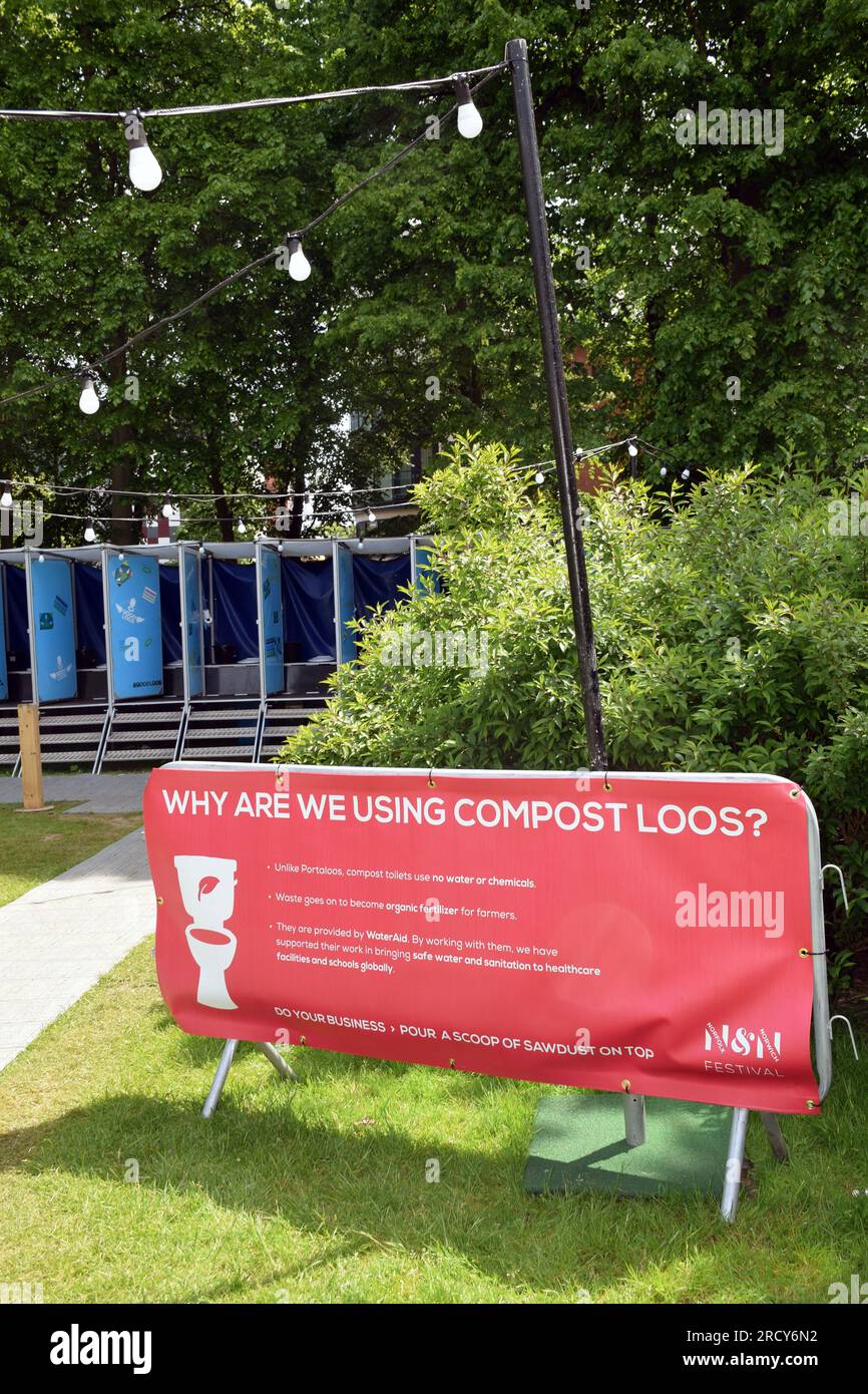 Toilettes à compost utilisées au Norfolk & Norwich Festival, Norwich Royaume-Uni mai 2023 Banque D'Images