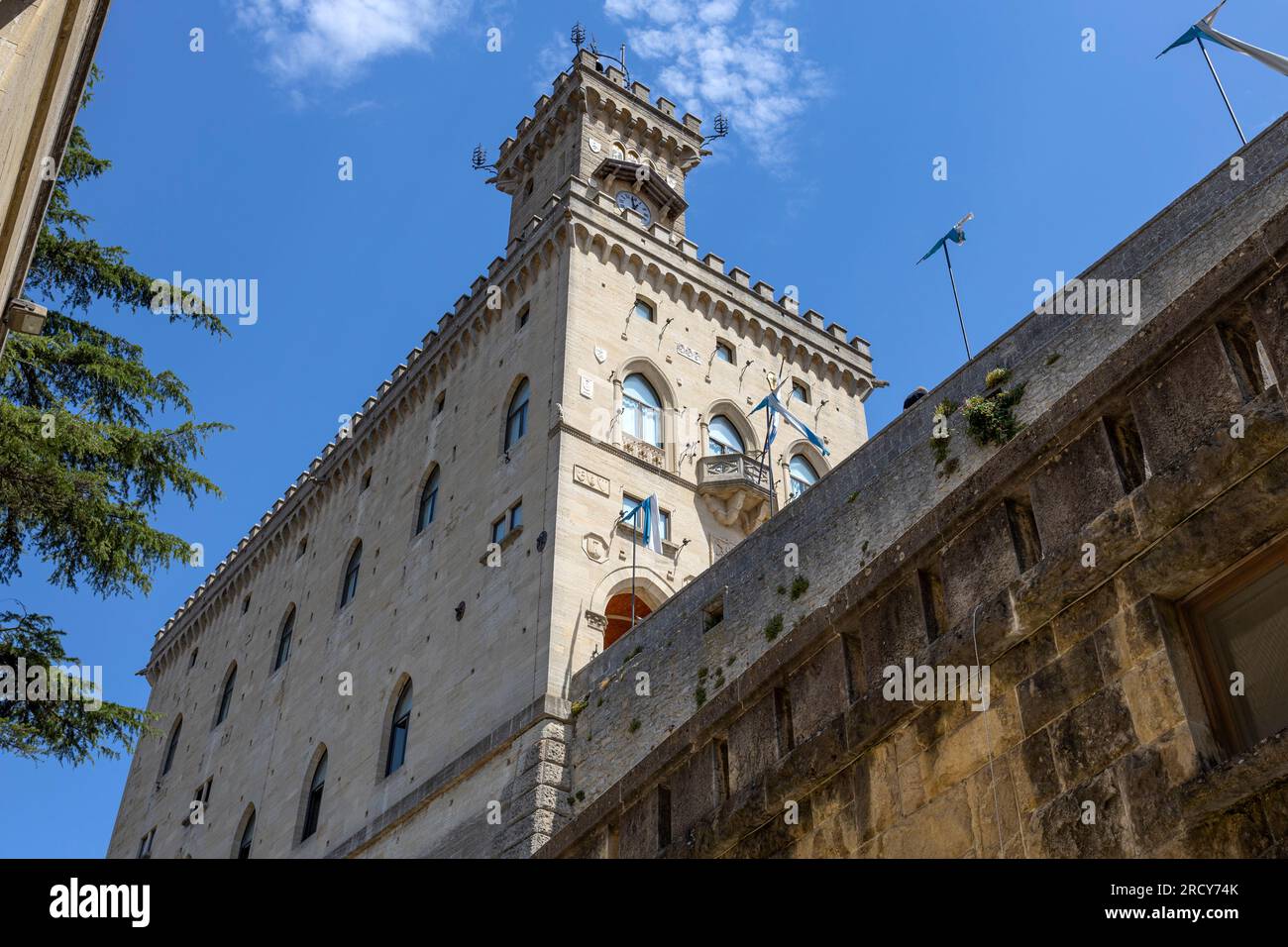 Le Palais public de la ville de Saint-Marin, République de Saint-Marin, Europe Banque D'Images