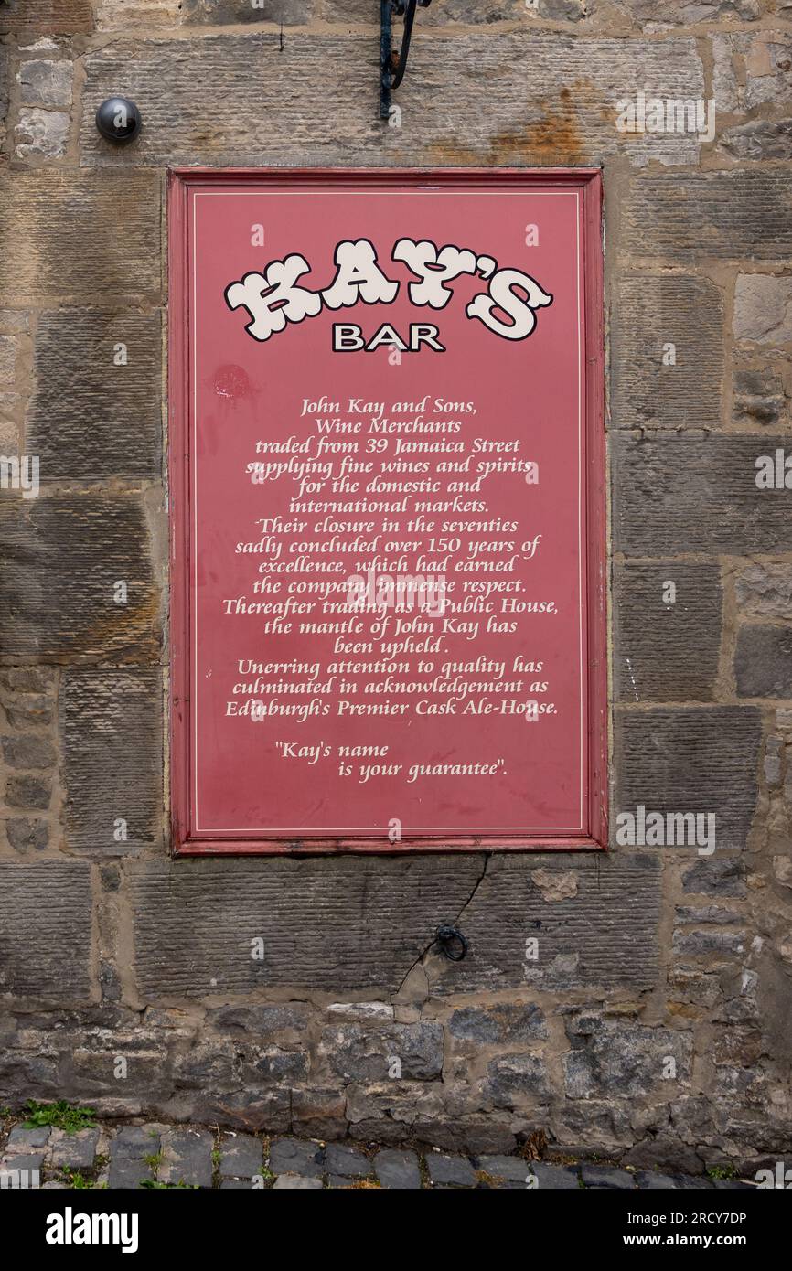 Kays Bar, Jamaica Street, Edinburgh New Town, Écosse, Royaume-Uni Banque D'Images