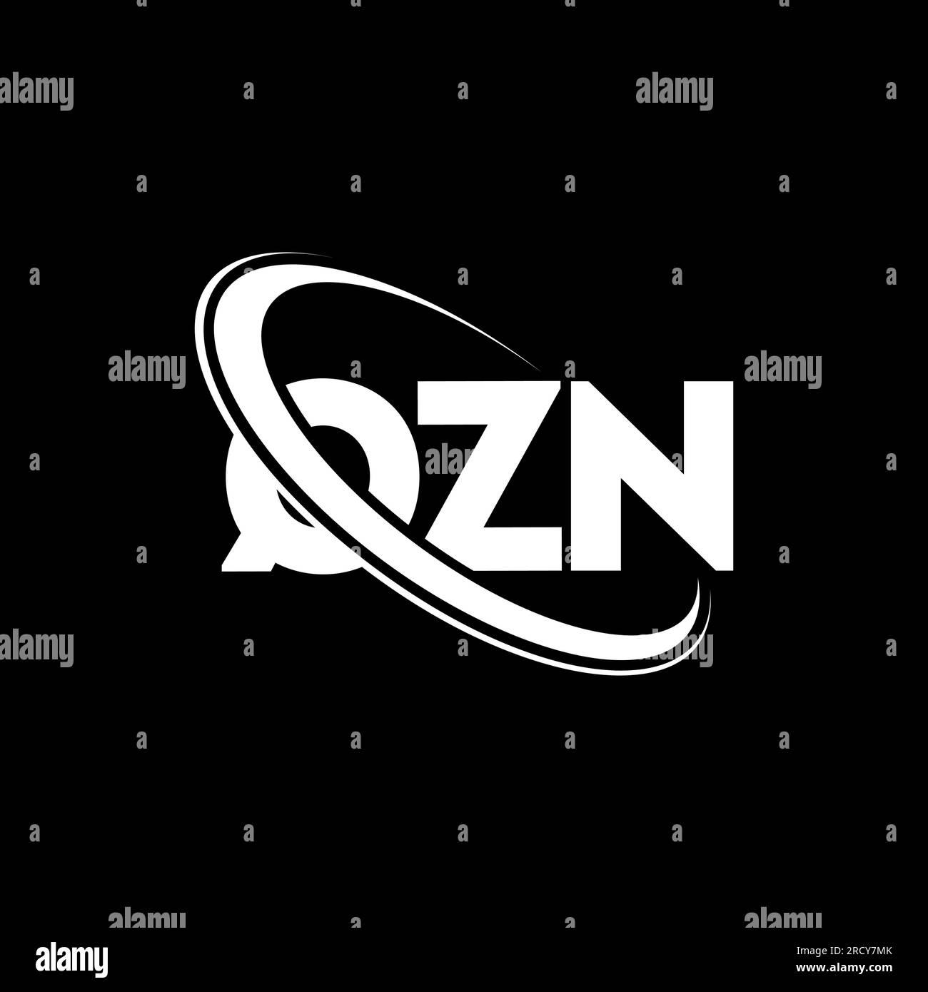 Logo QZN. Lettre QZN. Logo de lettre QZN. Initiales QZN logo lié avec cercle et logo monogramme majuscule. Typographie QZN pour la technologie, les entreprises Illustration de Vecteur