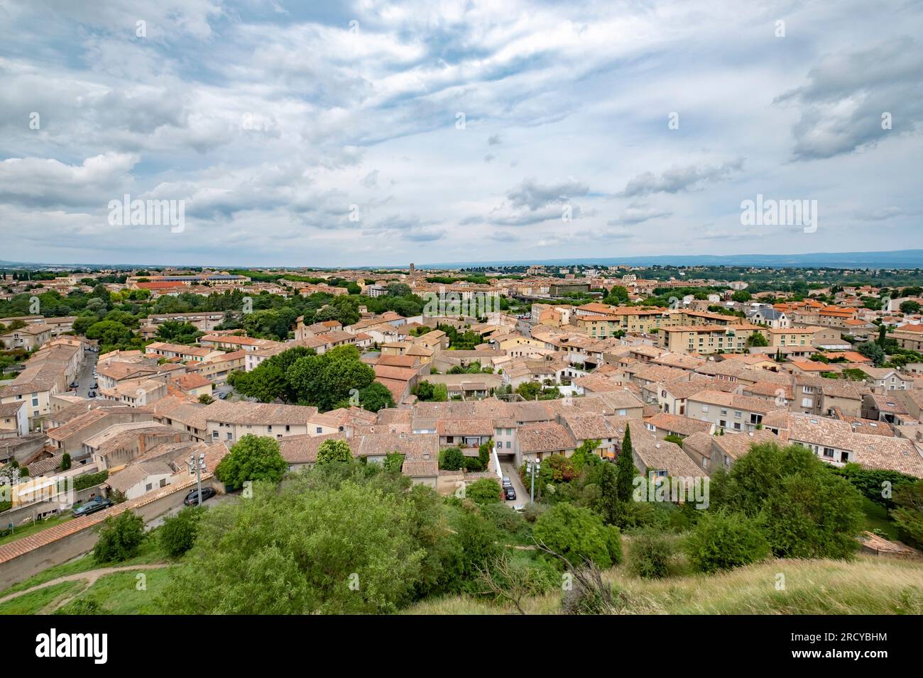 Carcassonne est une cité fortifiée française dans le département de l'Aude, région Occitanie, habitée depuis le Néolithique. Sa citadelle, dite Cité d Banque D'Images
