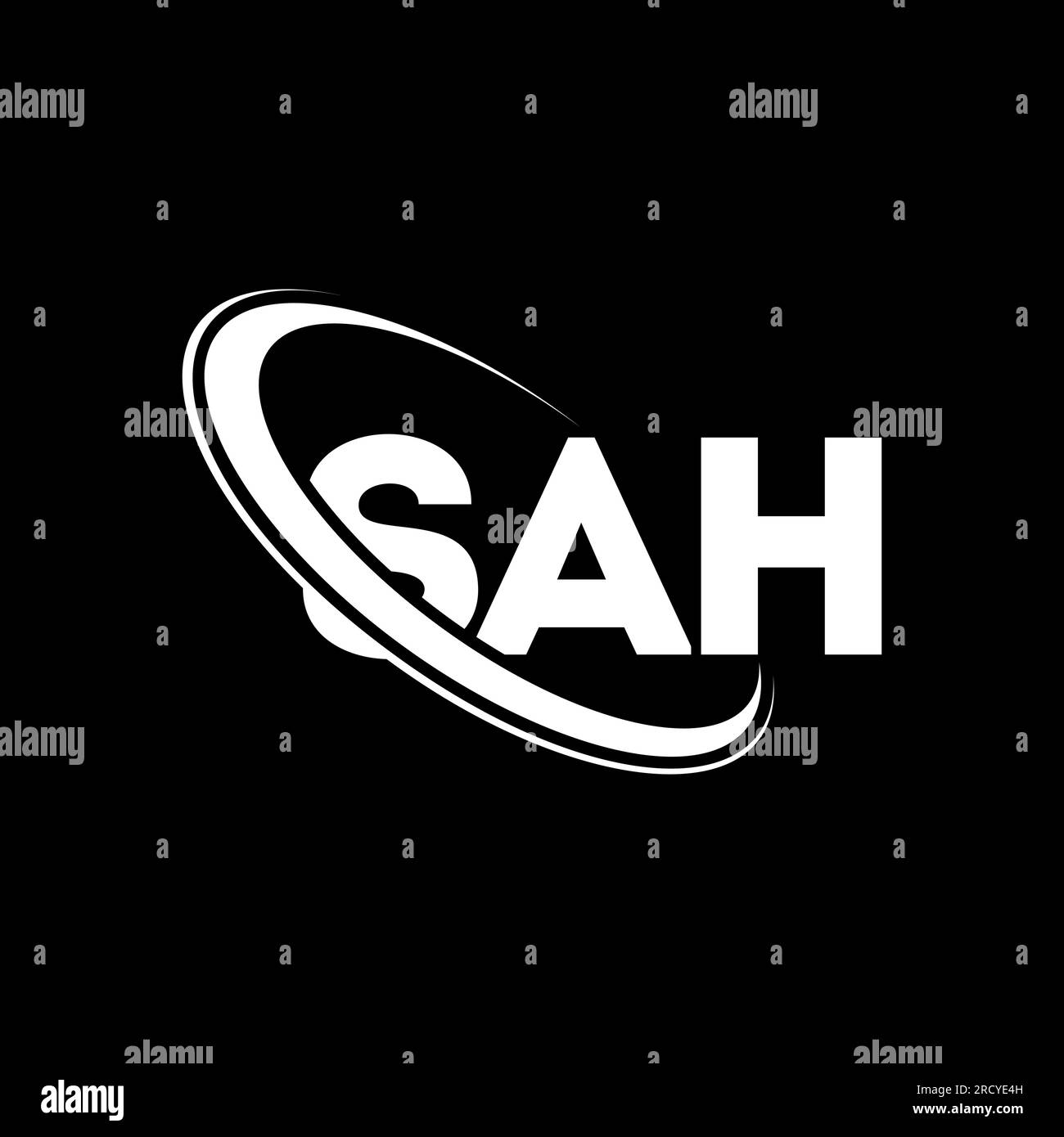 Logo SAH. Lettre SAH. Logo lettre SAH. Initiales logo SAH lié à un cercle et logo monogramme majuscule. Typographie SAH pour la technologie, les entreprises Illustration de Vecteur