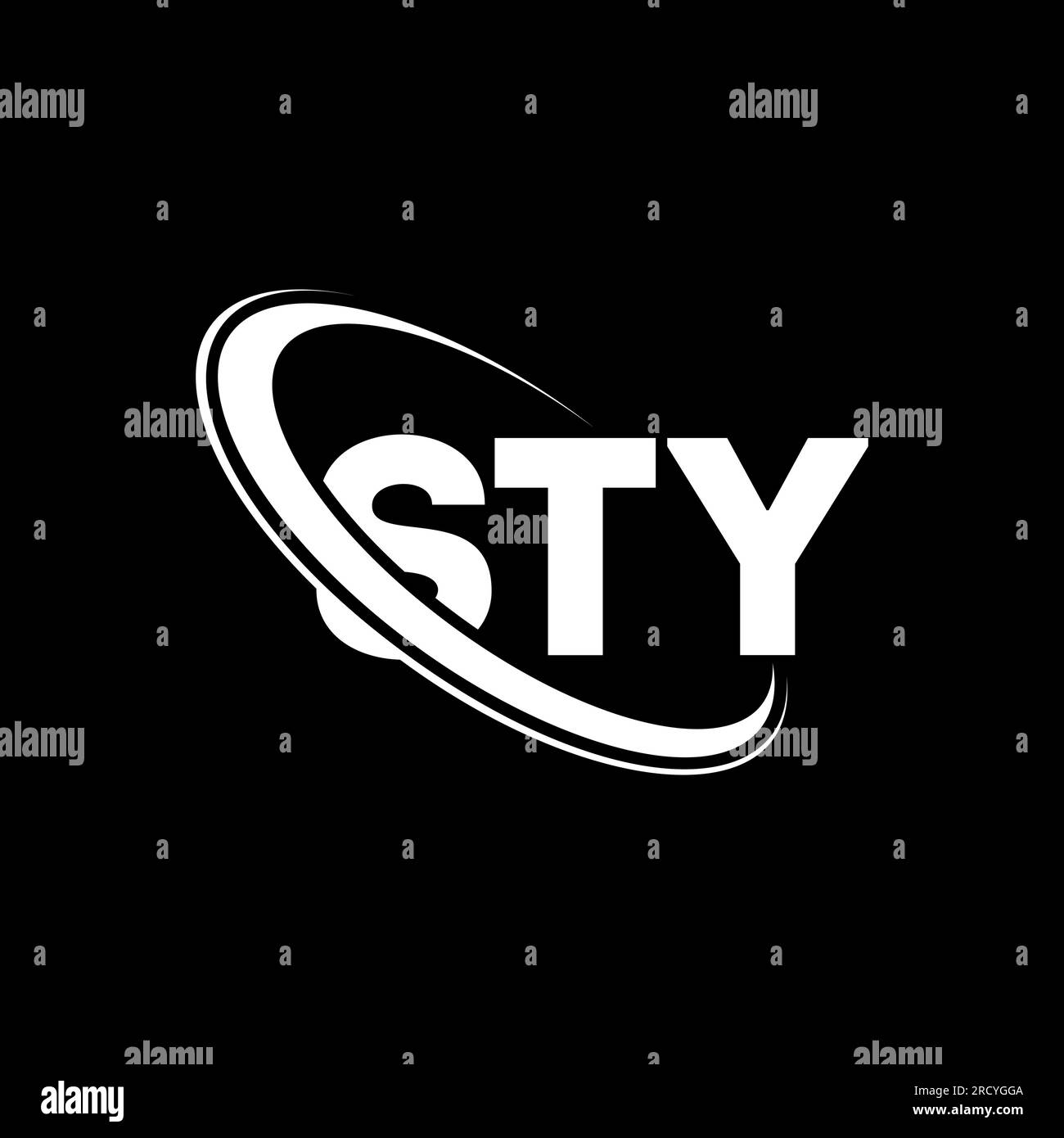 Logo STY. Lettre STY. Logo STY lettre. Initiales STY logo lié avec cercle et logo monogramme majuscule. Typographie STY pour la technologie, les entreprises Illustration de Vecteur